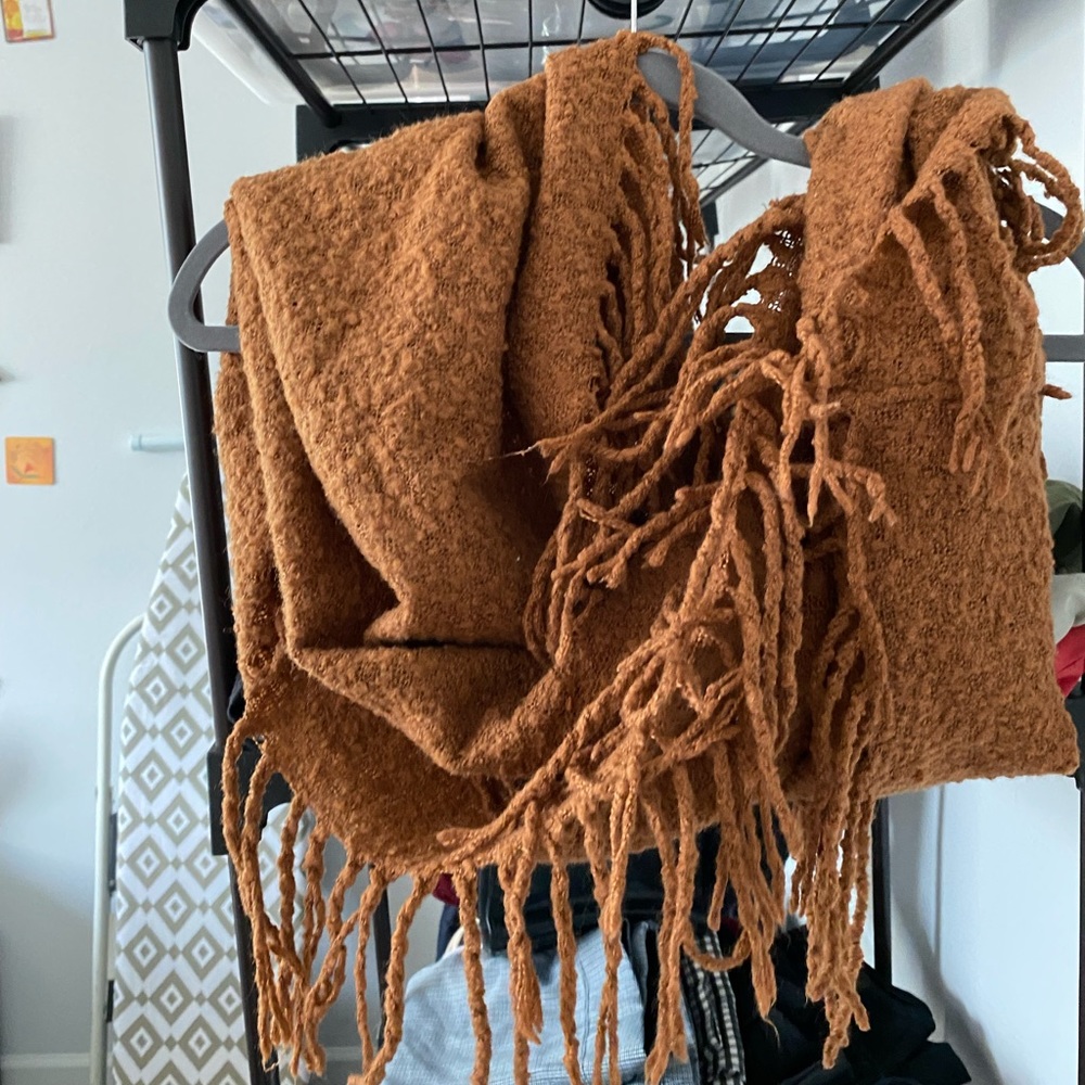 Brown Knit Infinity Scarf